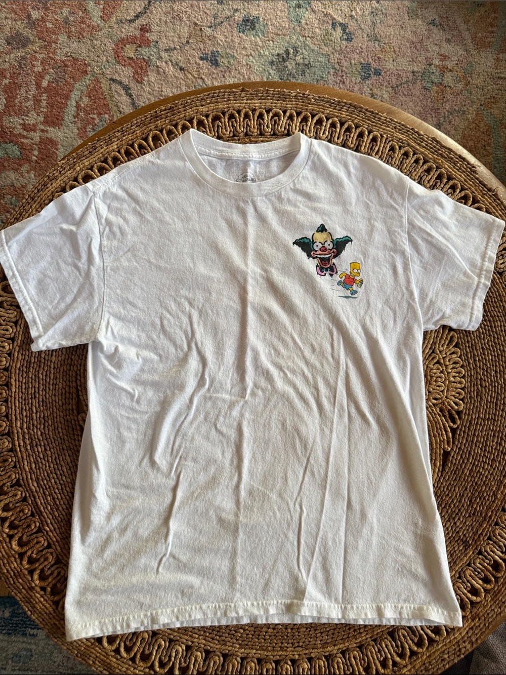 The Simpsons White Graphic Tee — Logo Tag M